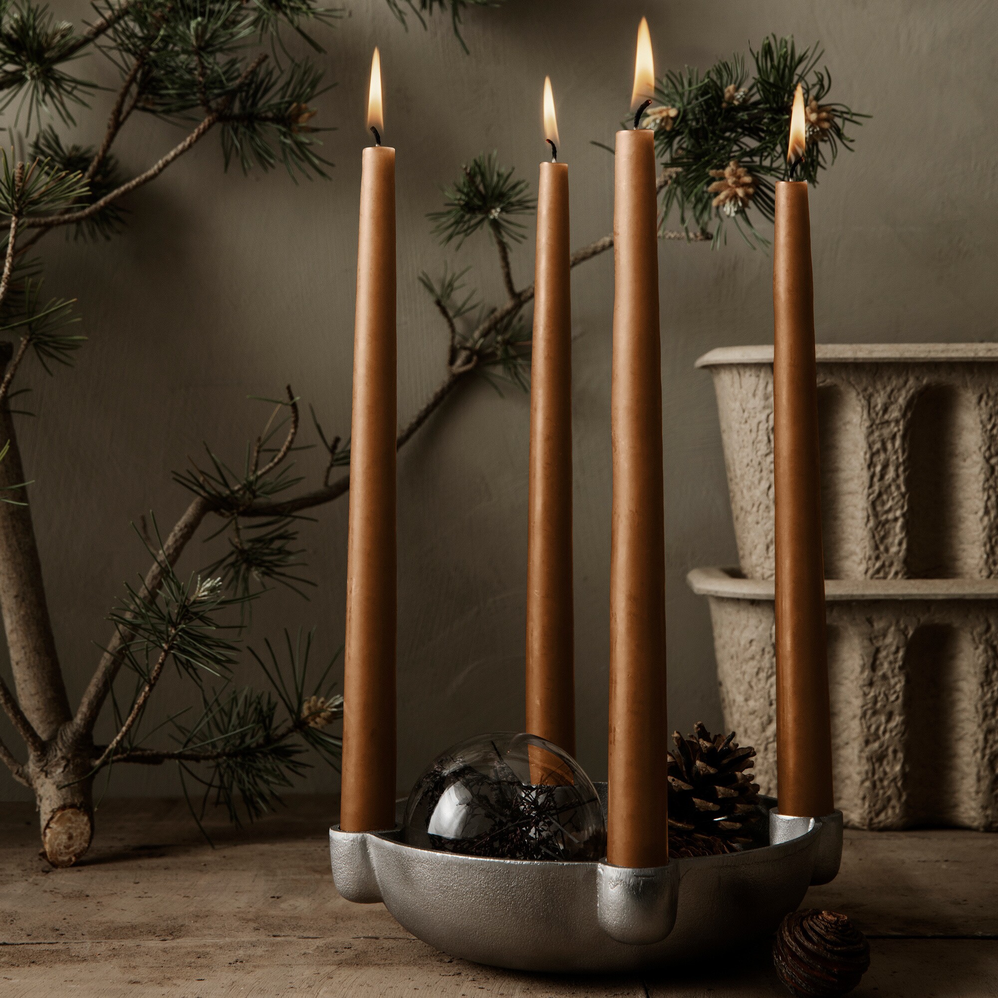 Bowl Candle Holder Aluminum M