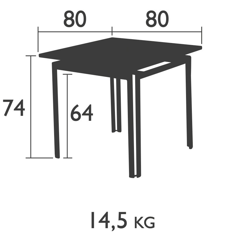 Costa Garden Table 80x80x74cm