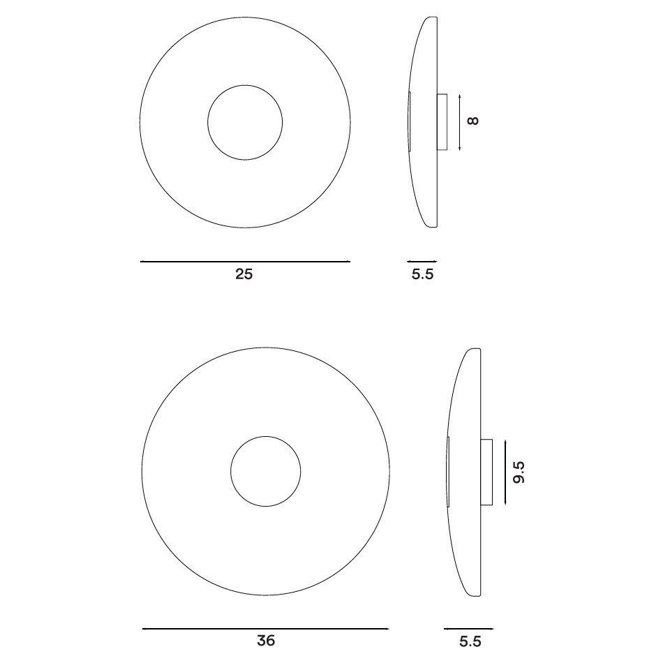 Glint LED Wall Lamp Glass