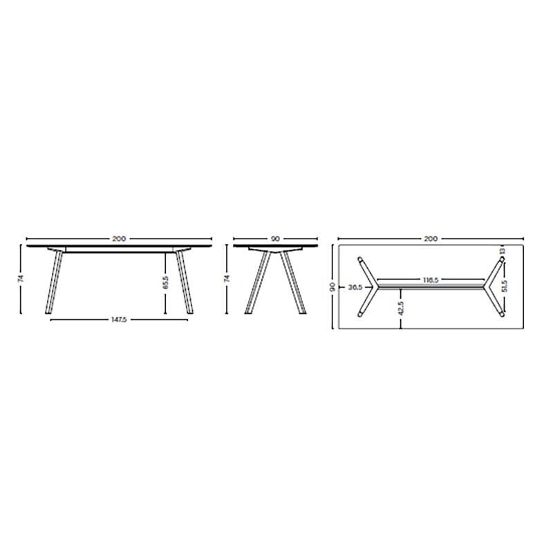 Copenhague CPH30 2.0 Dining Table Linoleum 200x90cm