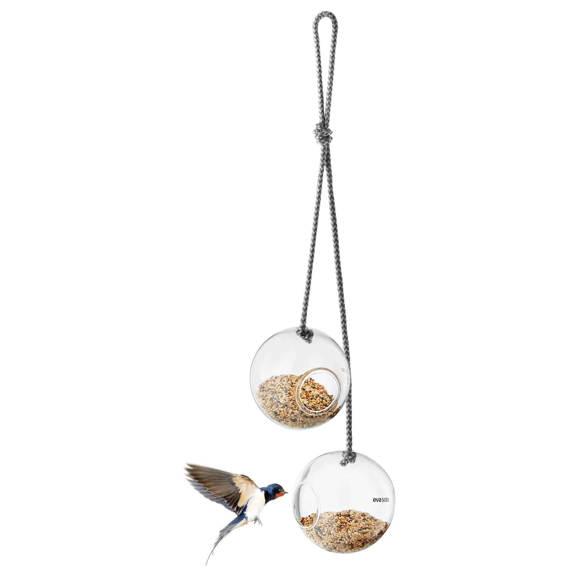 Glass Bird Feeders Set of 2 Ø 10cm