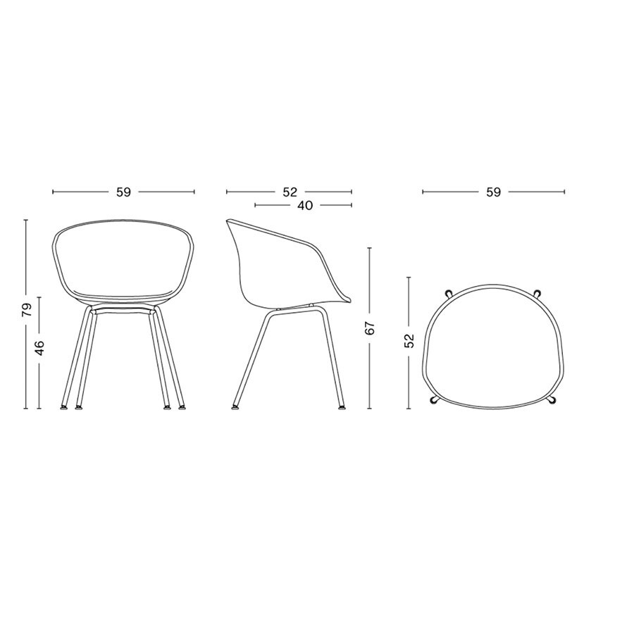 About a Chair AAC 27 Armchair Black Steel Base