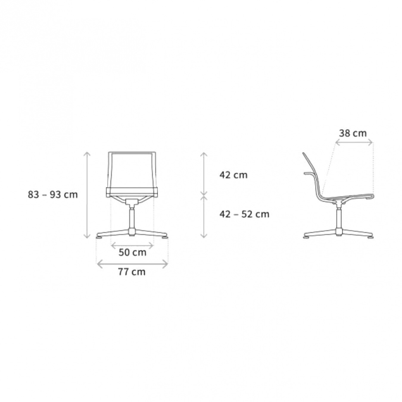 D1 Office Chair Four-Legged Frame