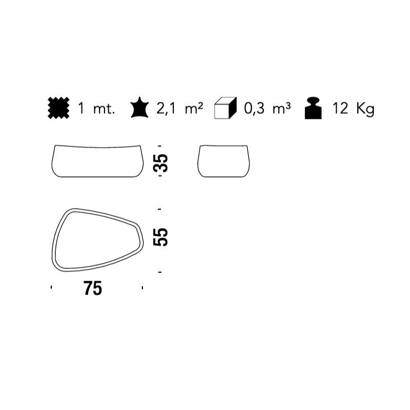Fjord Stool Big 75x55x35cm
