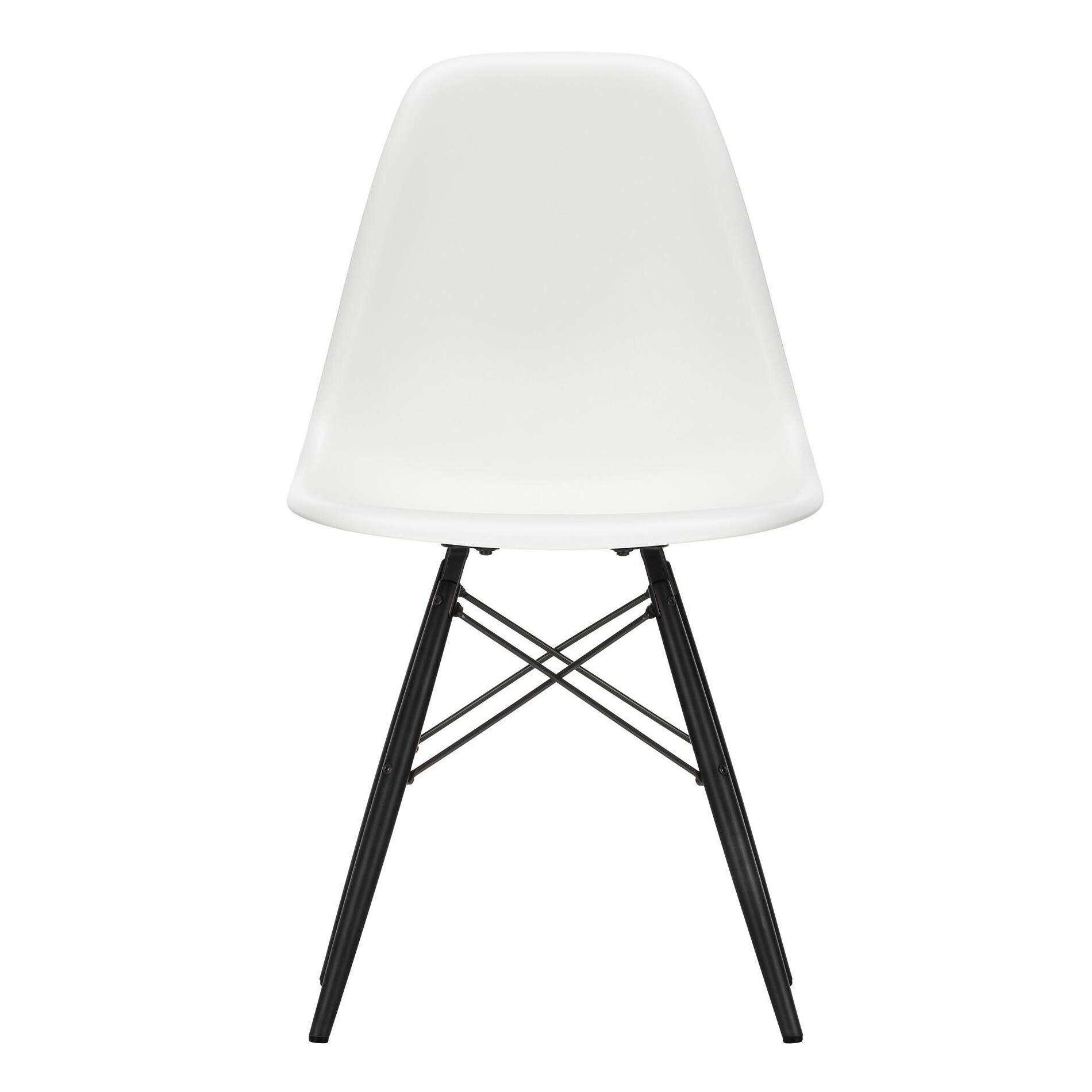 Eames Plastic Side Chair DSW Black Maple Base