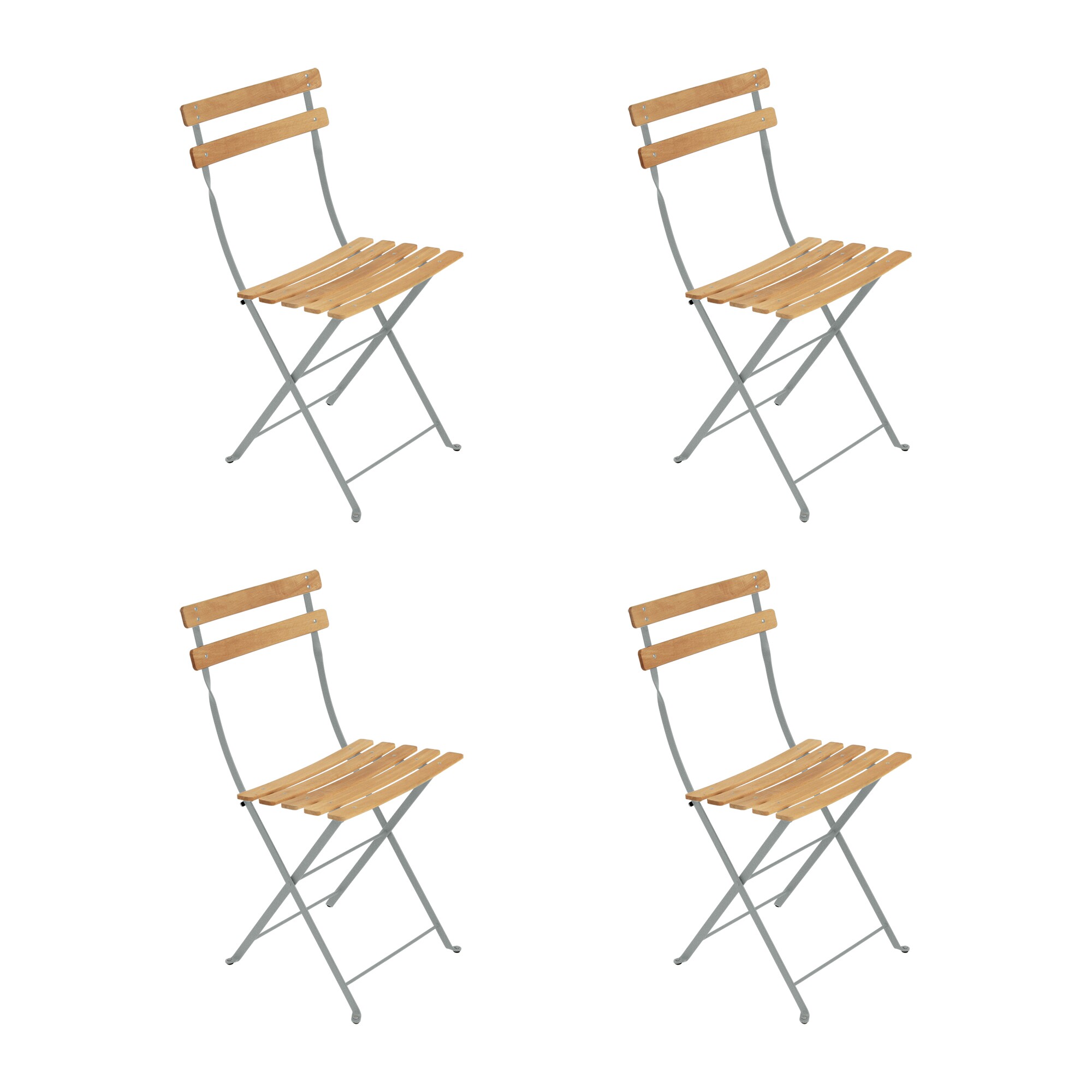Bistro Naturel Folding Chair Set of 4