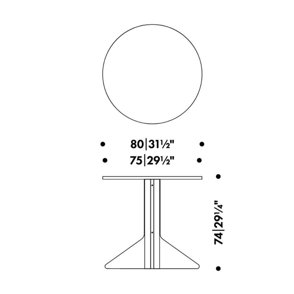 Kaari REB003 Table Black Oak Ø80cm