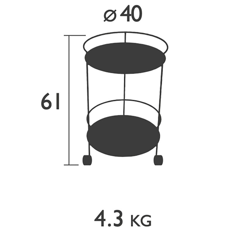 Guinguette Garden Side Table On Wheels