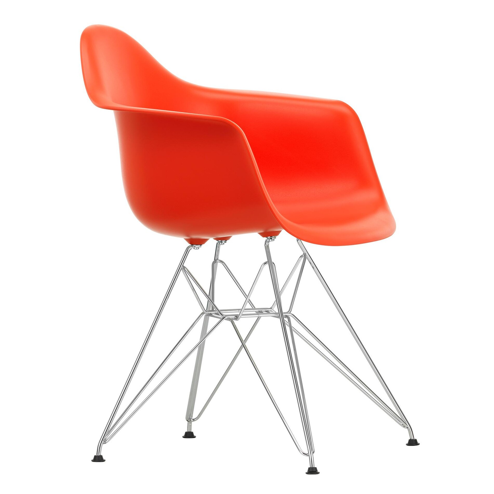 Eames Plastic Armchair DAR RE Chromed Base