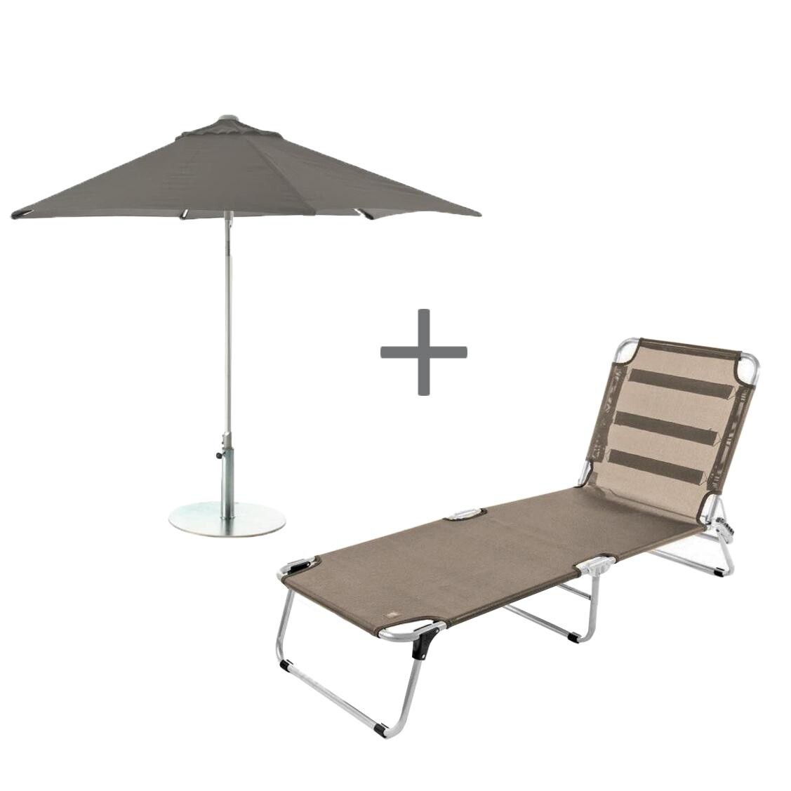 Fiam Amigo Sunlounger with Elba Parasol