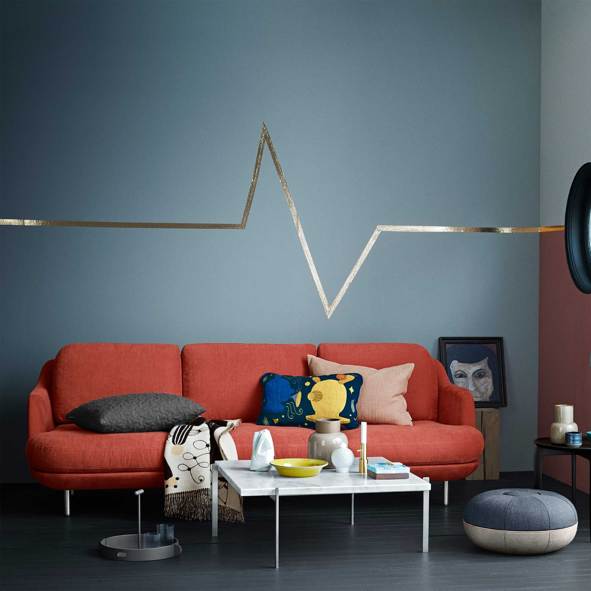 Lune™ JH300 3-Seater Sofa Aluminium Feet