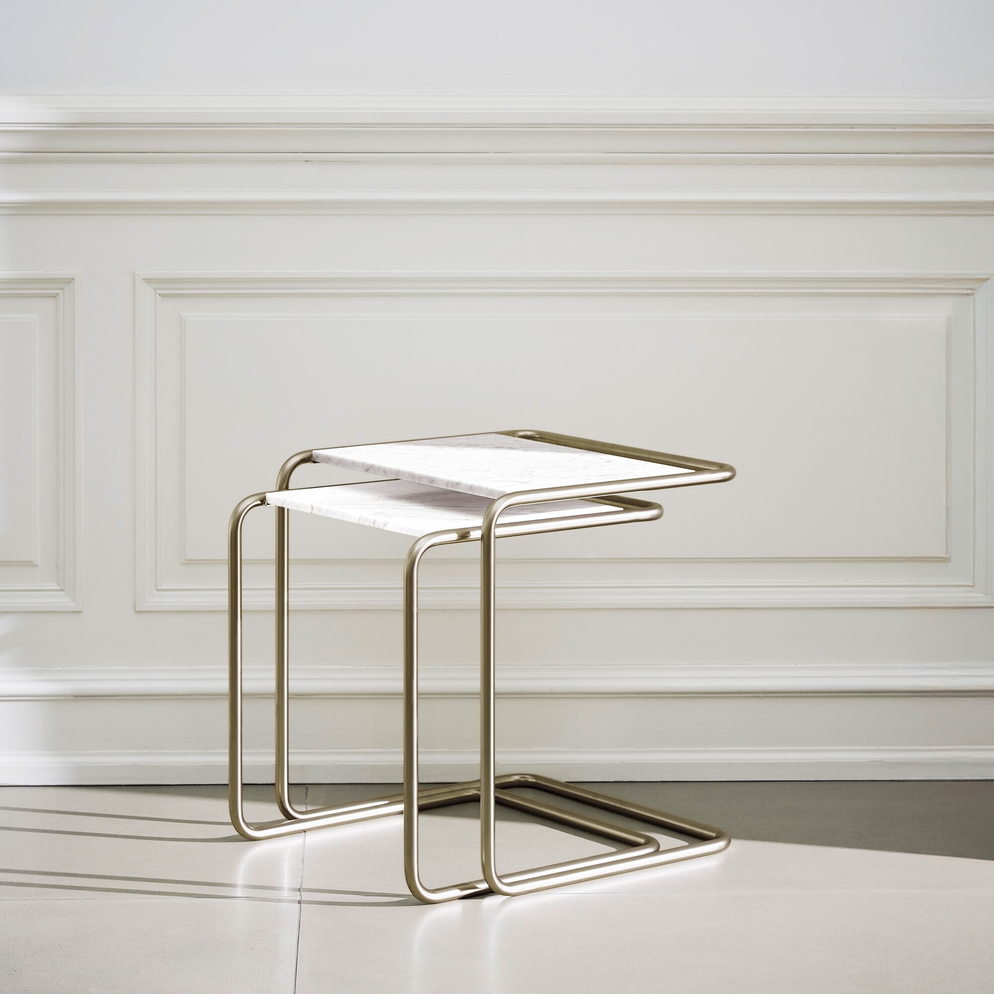 JS. THONET a personal Interpretation by Jil Sander B 97 Nordic Side Table Set of 2 Marble