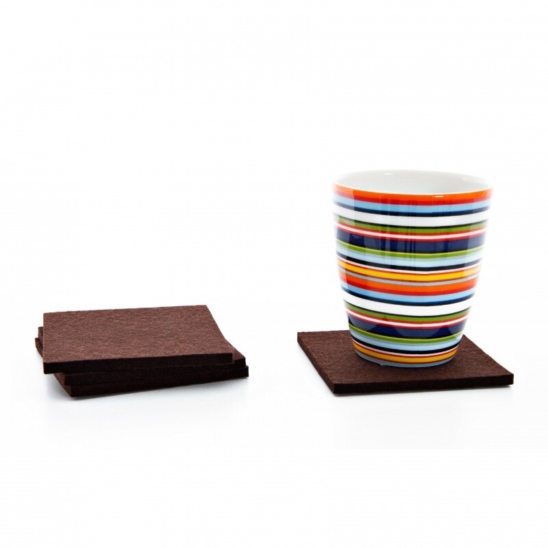 Glass Coaster Square Set of 4 9x9cm
