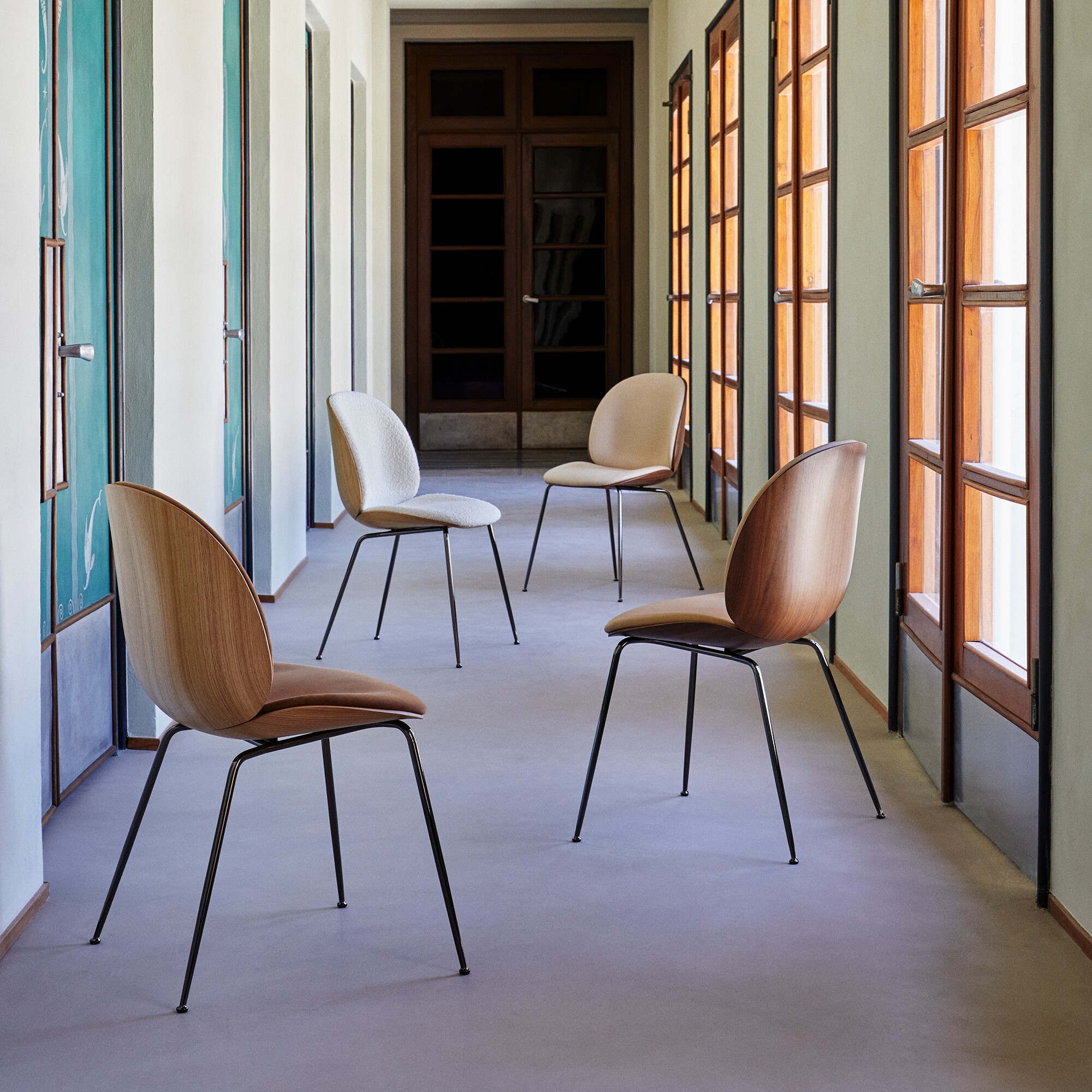 Beetle 3D Veneer Dining Chair Upholstered