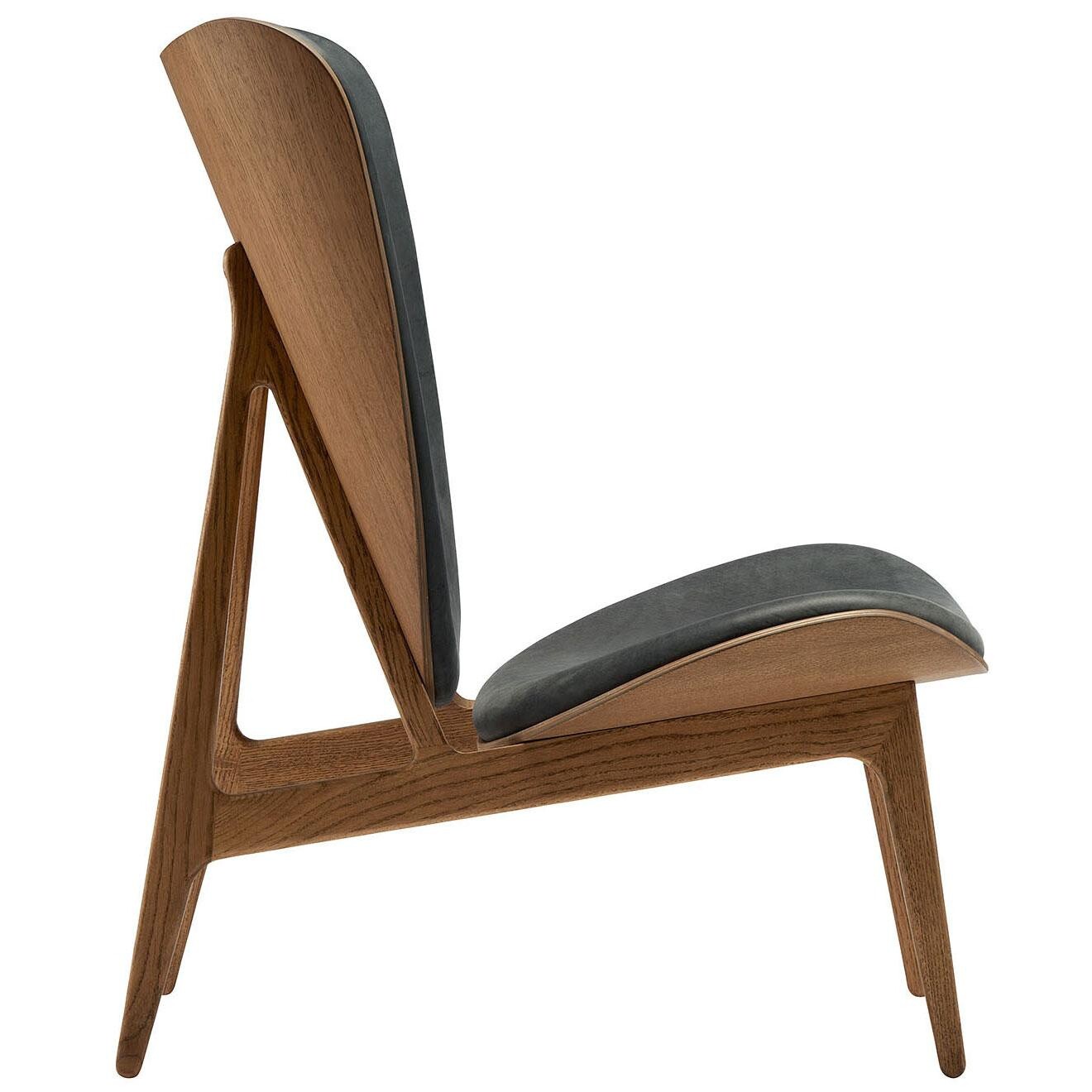 Elephant Lounge Chair Leather Smoked Oak Base