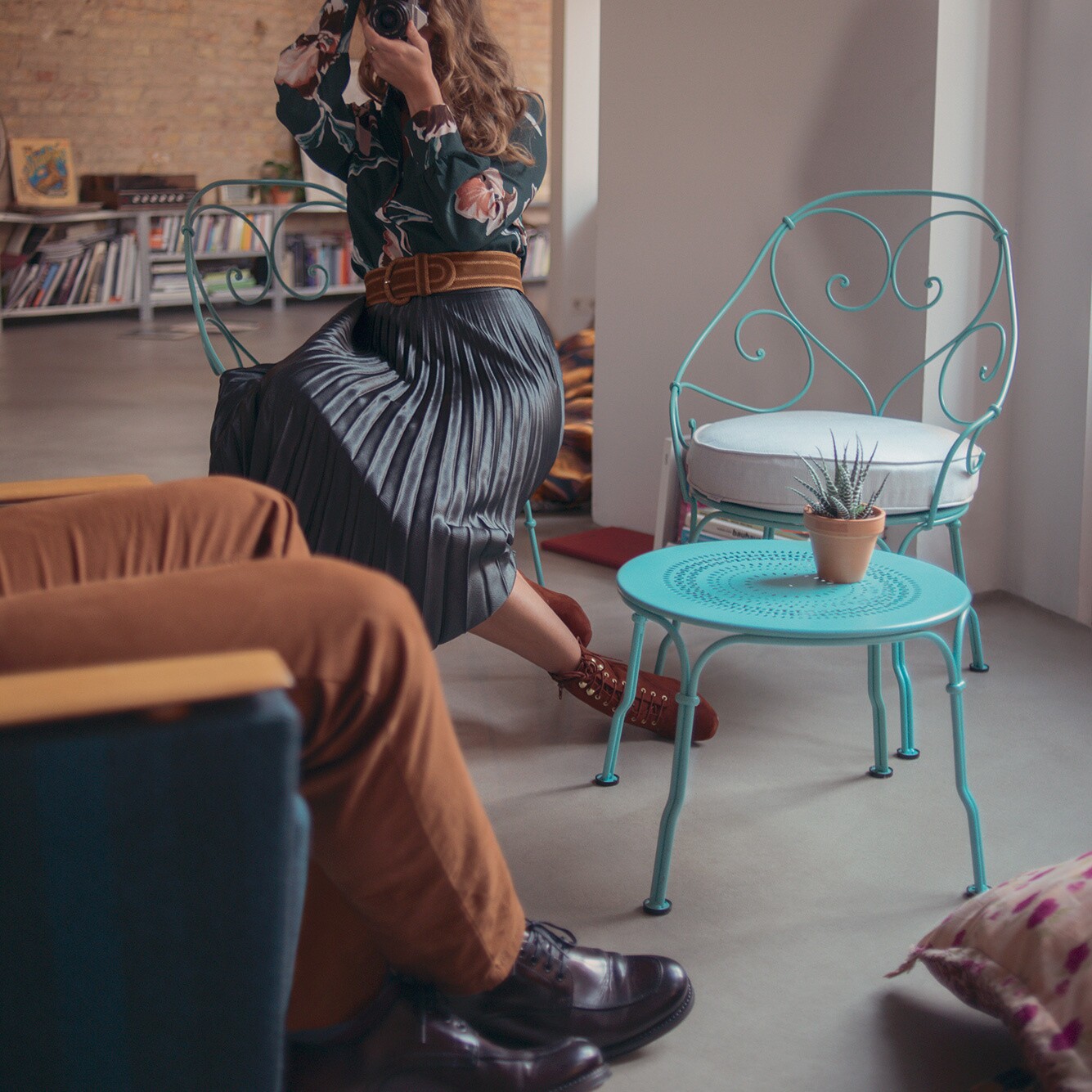 1900 Cabriolet Garden Armchair with Cushion