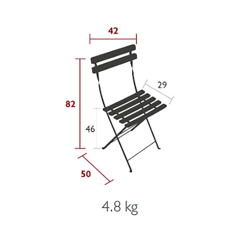 Bistro Metall Folding Chair Set of 6