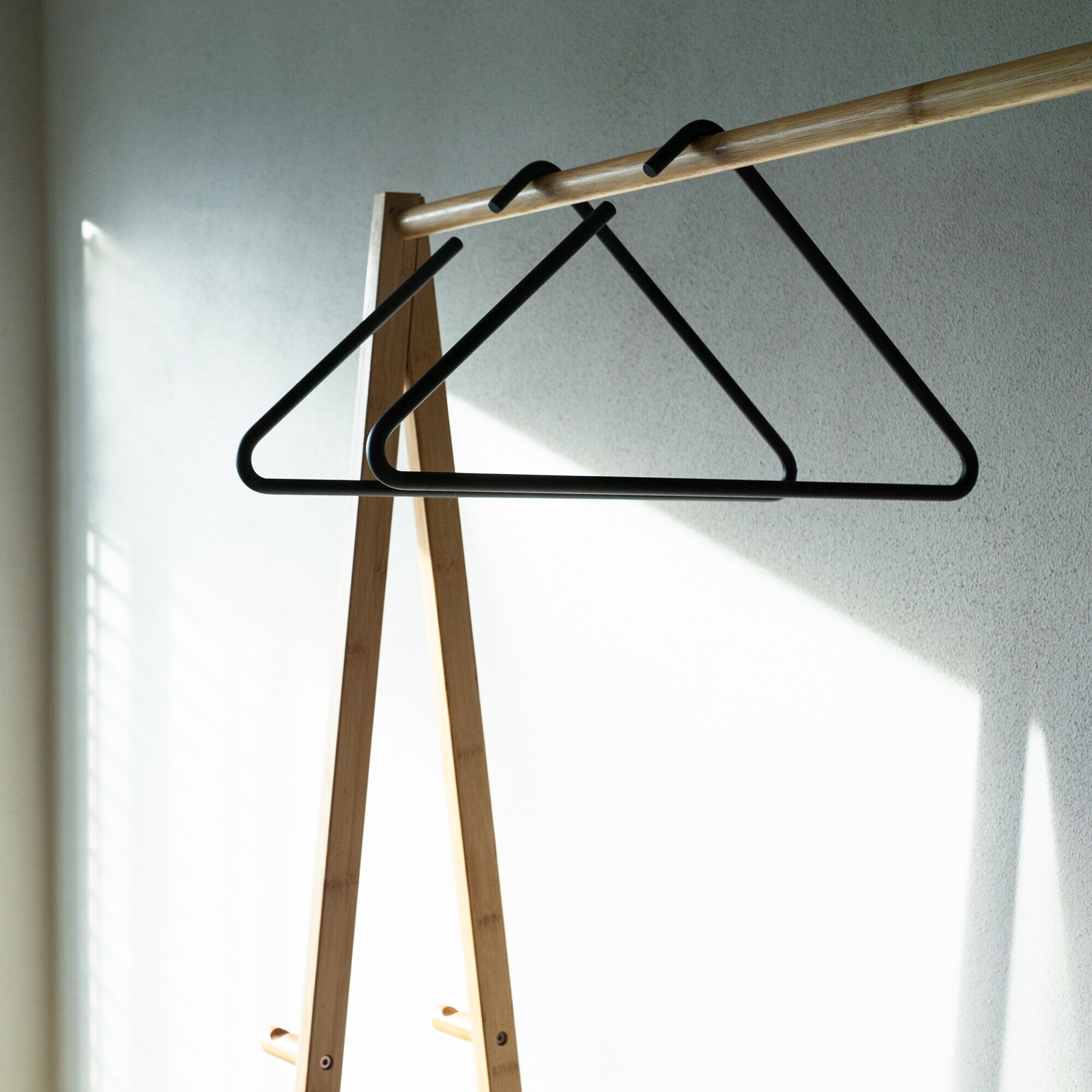 Metal Coat Hanger with Wooden Bridge Set of 3