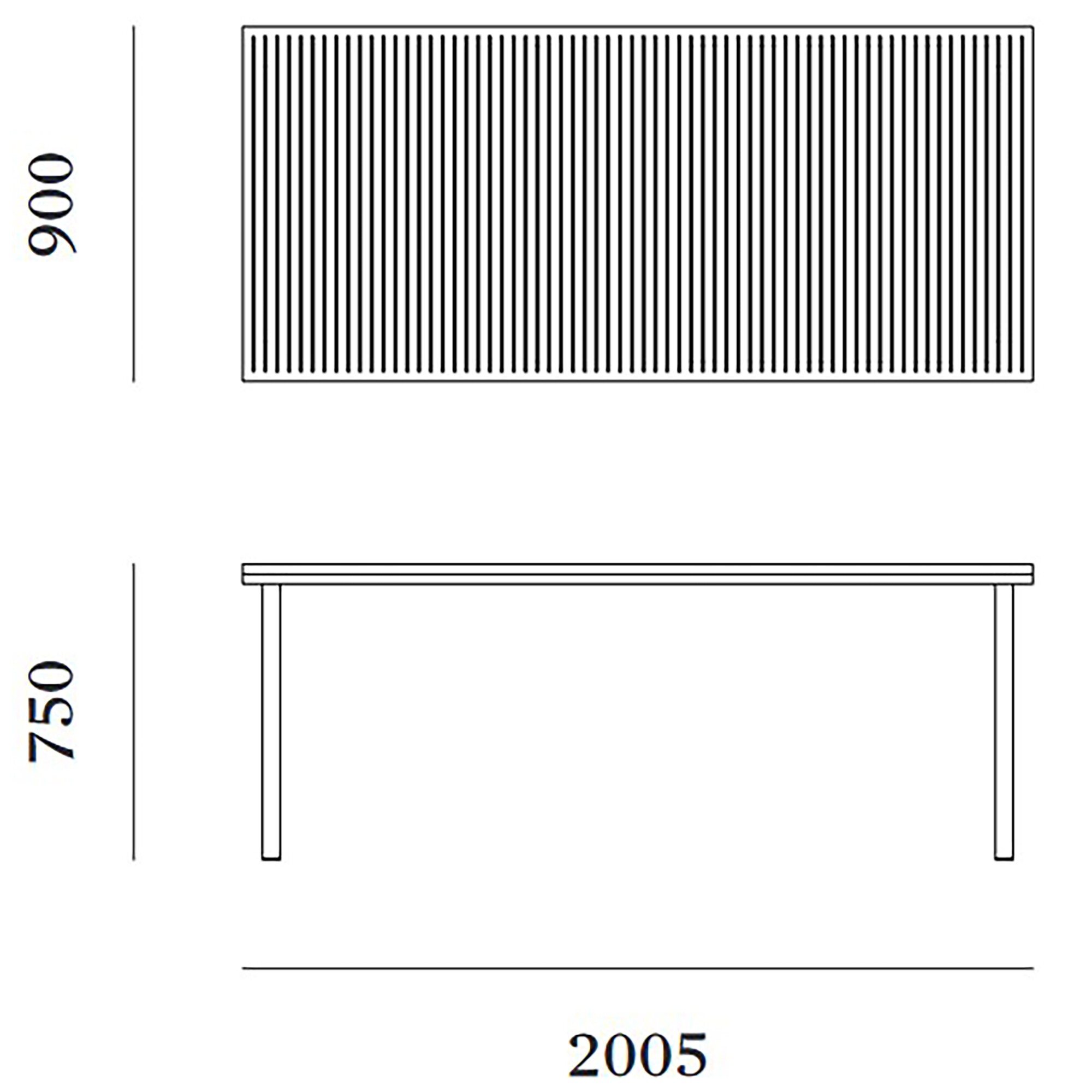 19 Outdoors Dining Table 200.5x90cm