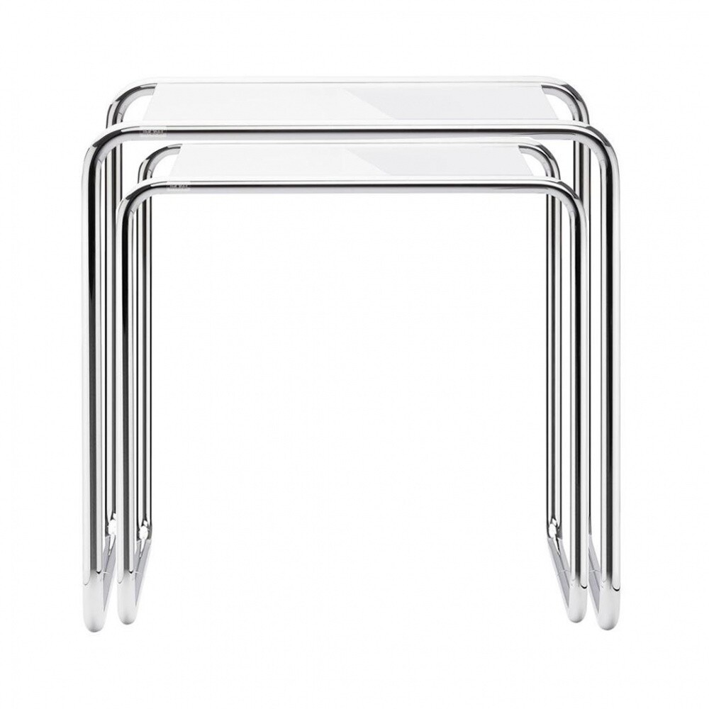 B 9 Side Table Set of 2 Glas