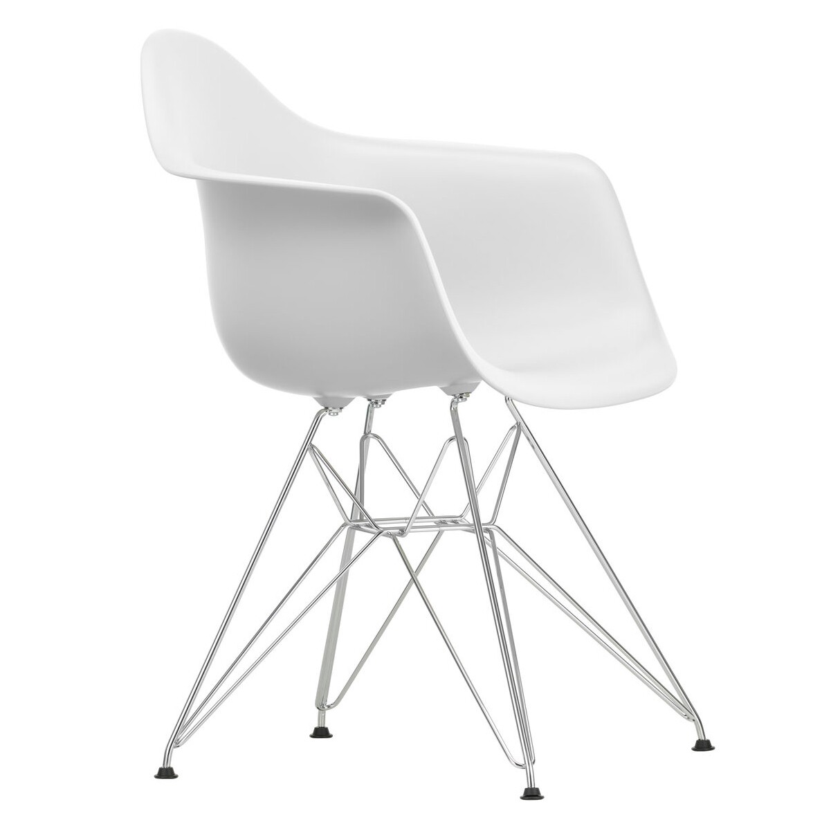 Eames Plastic Armchair DAR RE Chromed Base