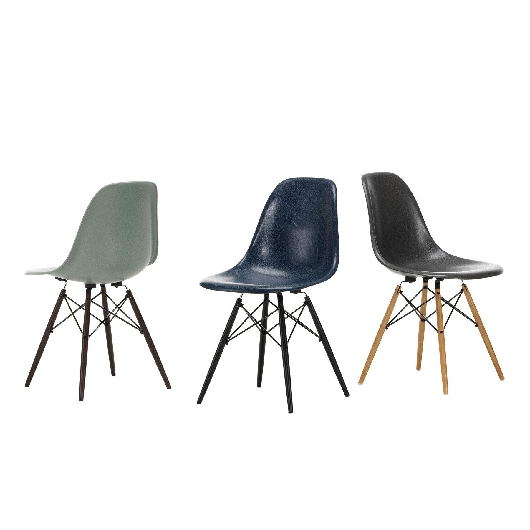 Eames Fiberglass Side Chair DSW Black Maple