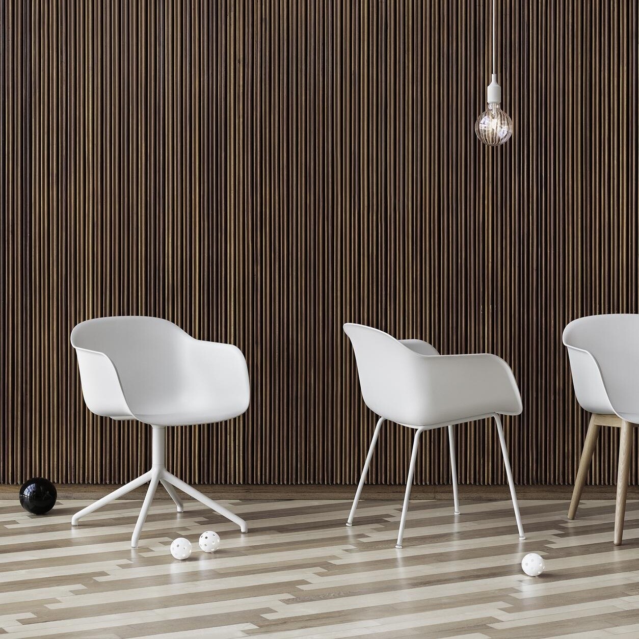 Fiber Chair Armchair Wood Base Recycled