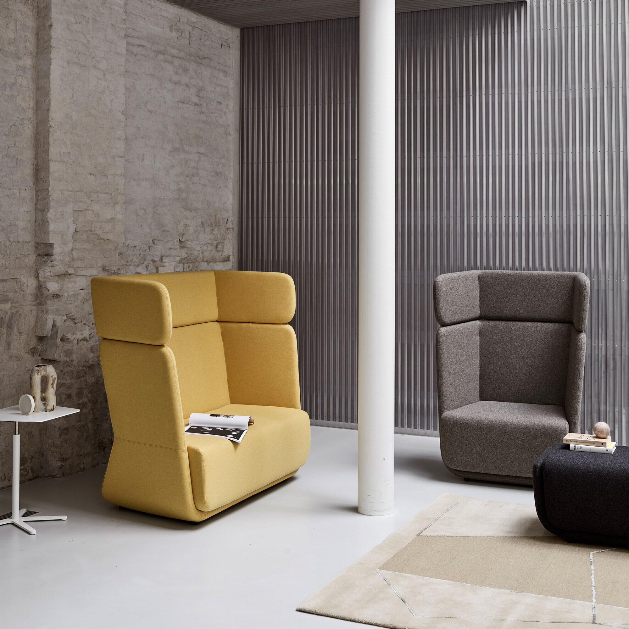 Basket Armchair with High Back