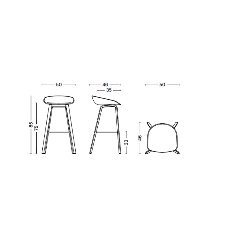 About A Stool AAS 32 2.0 Bar Stool High Lacquered Oak