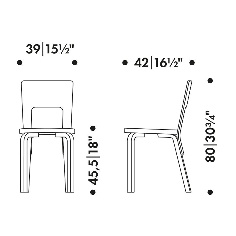 66 Chair Clear Lacquered Base