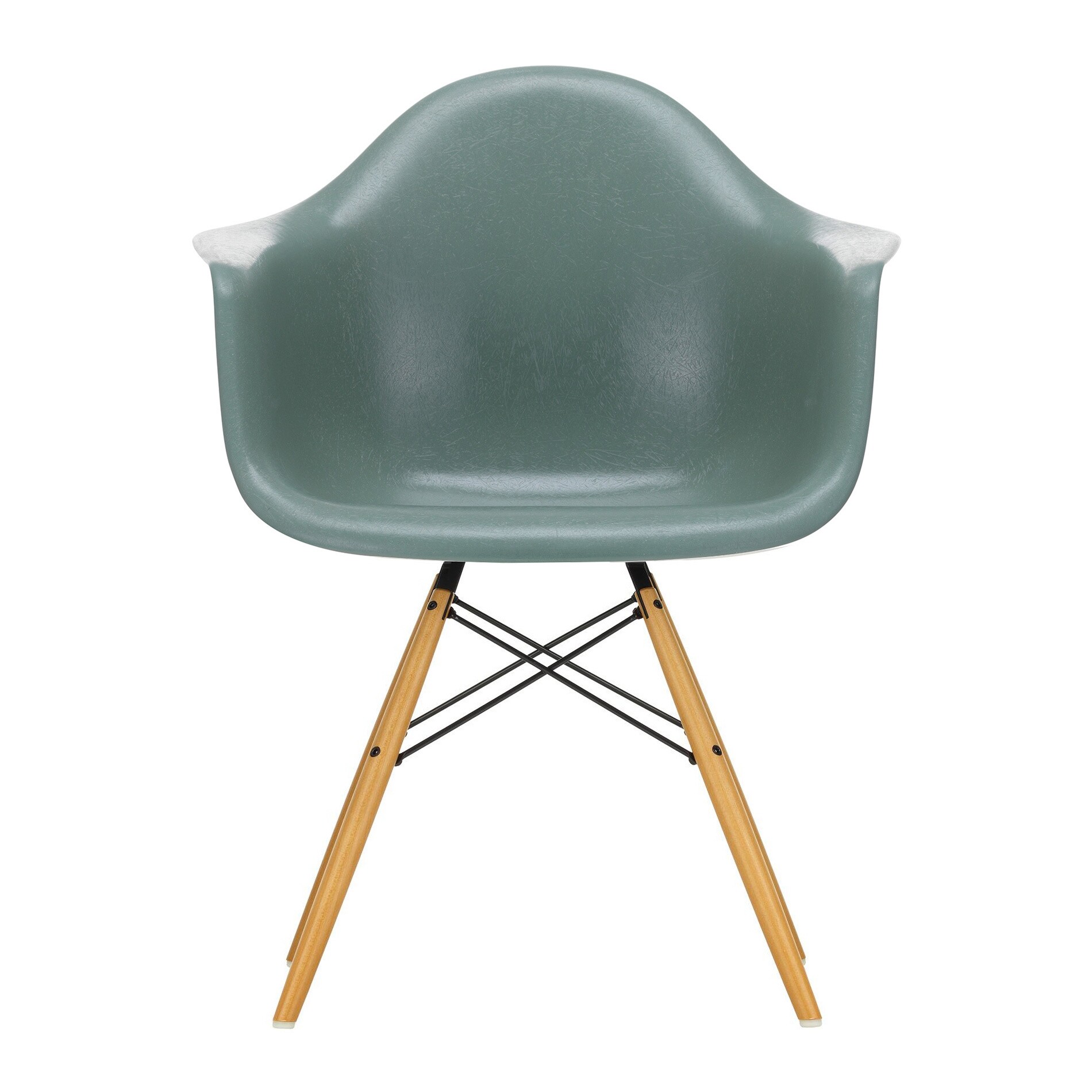 Eames Fiberglass Armchair DAW Golden Maple Base