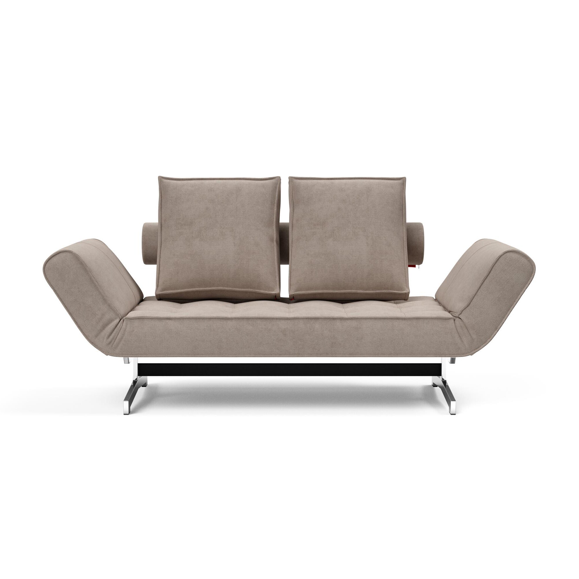 Ghia Sofa Bed Corduroy Legs Chromed Steel 210x93cm