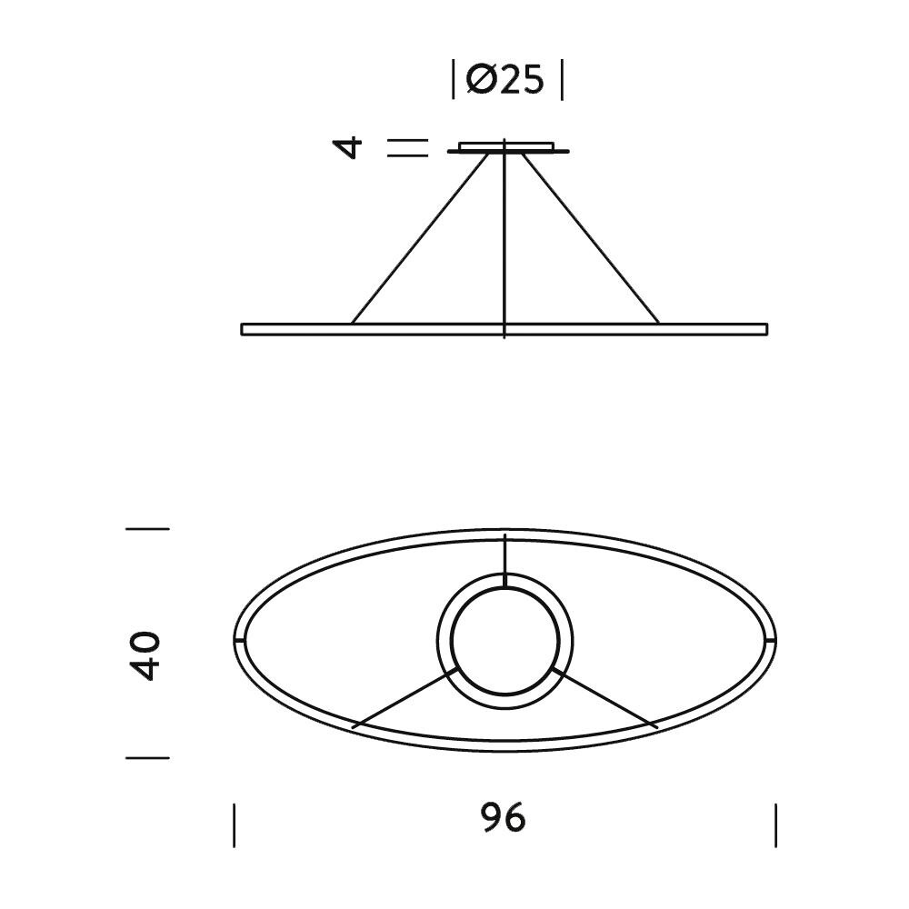 Ellisse Minor Downlight LED Suspension Lamp
