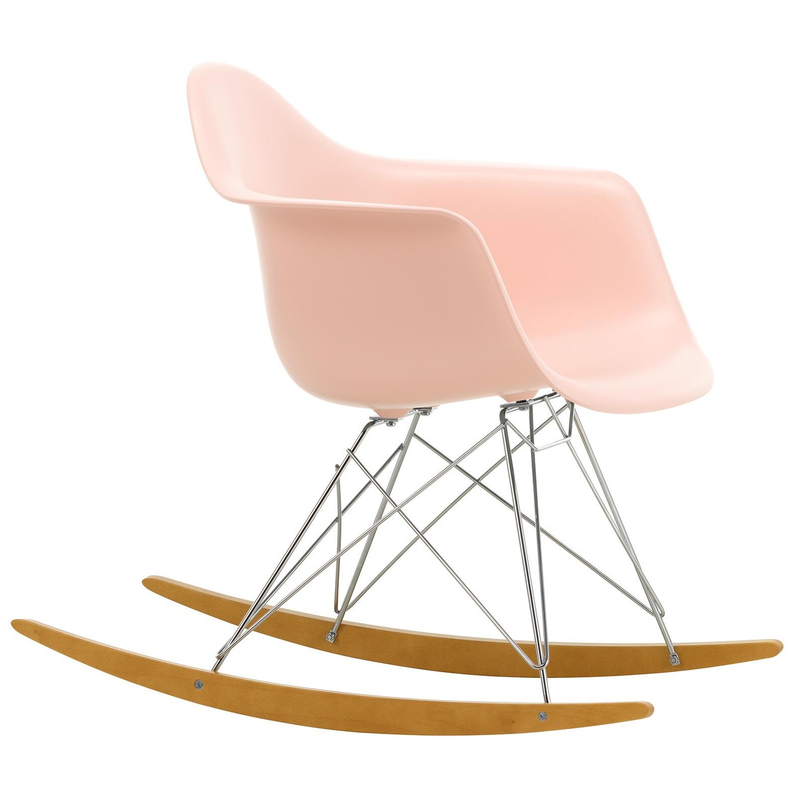 Eames Plastic Armchair RAR RE Rocking Chair Chromed