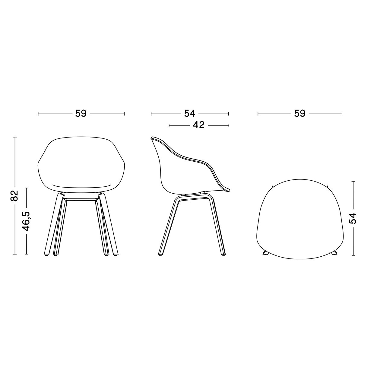 About a Chair AAC 223 Armchair Black Oak