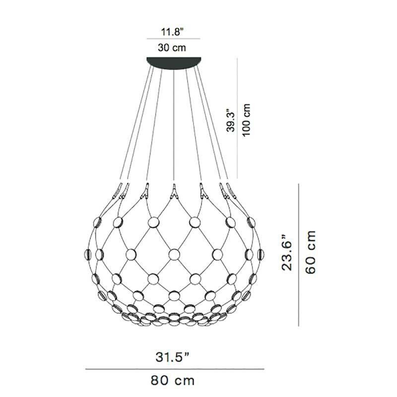 Mesh D86 LED Suspension Lamp Ø 80cm