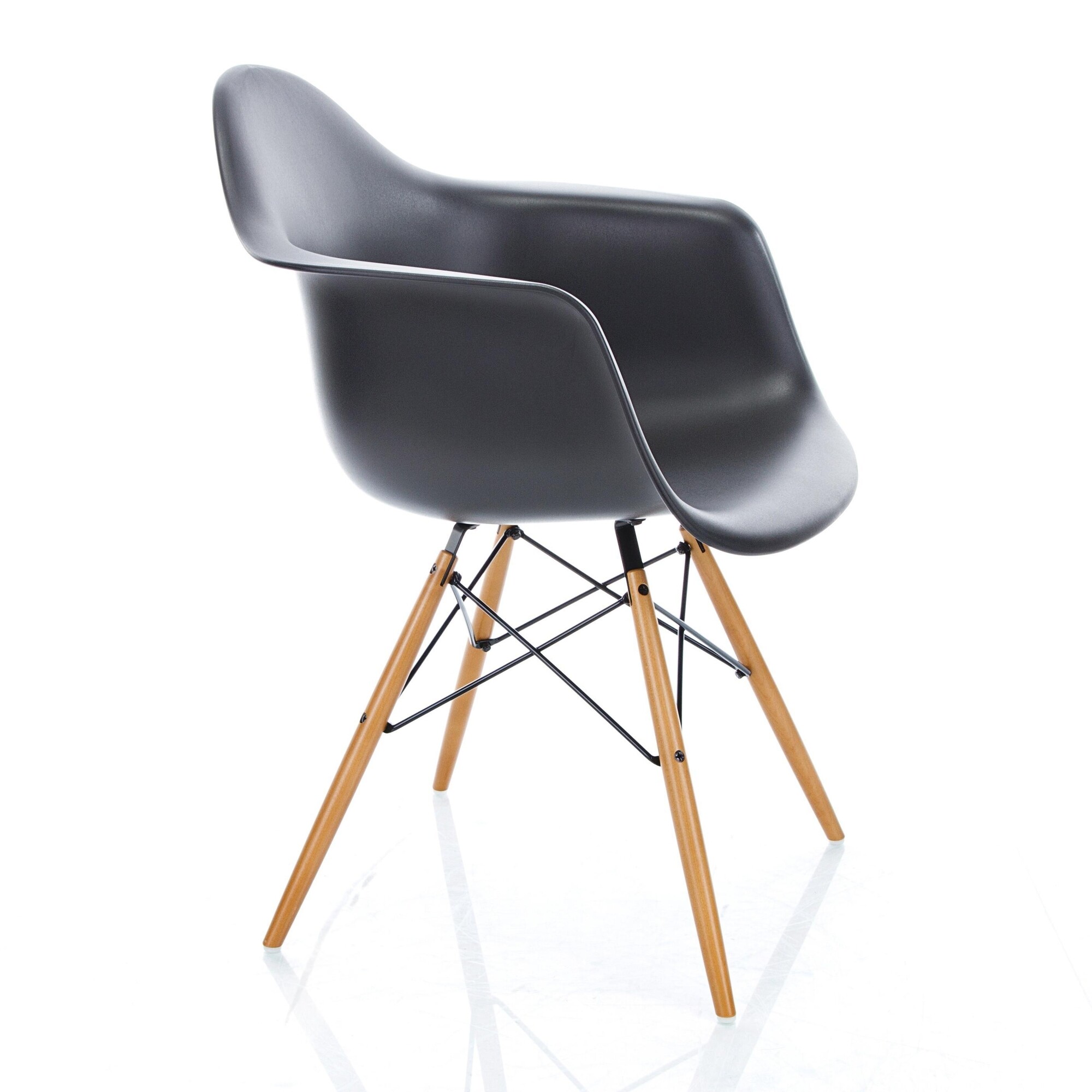 Eames Plastic Armchair DAW Golden Maple Base