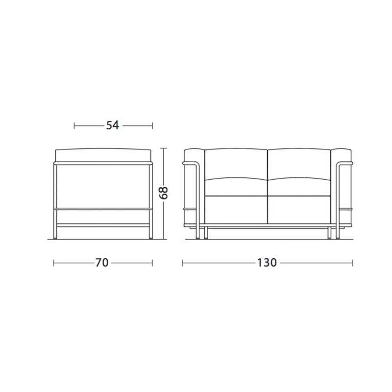 LC2 Fauteuil Grand Confort petit modèle deux places