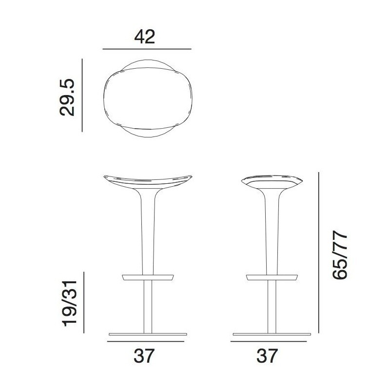 Babar Stool Frame Satinated