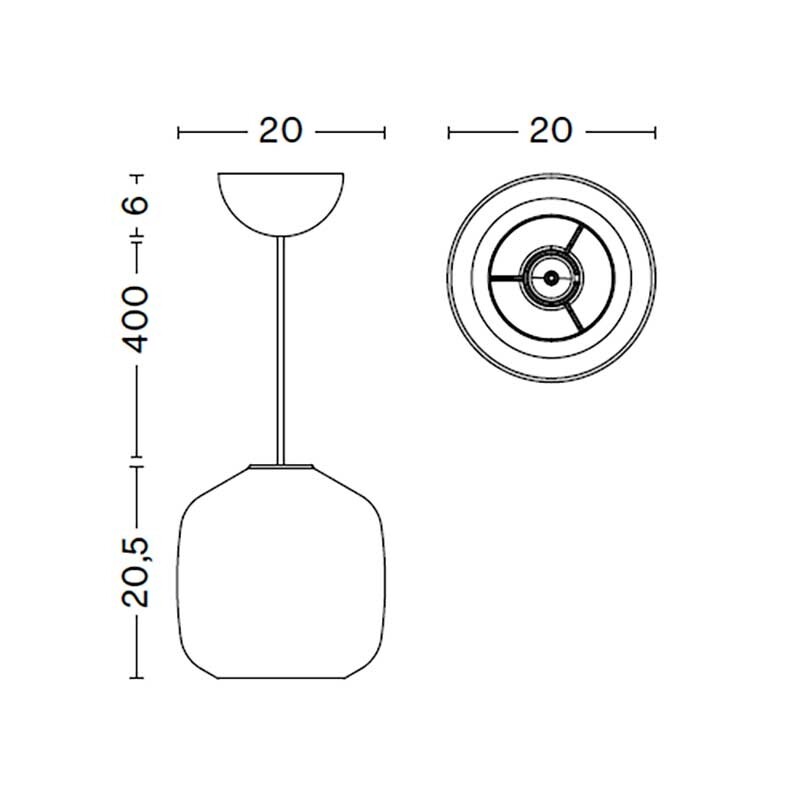Buoy Glass Suspension Lamp Ø 20cm
