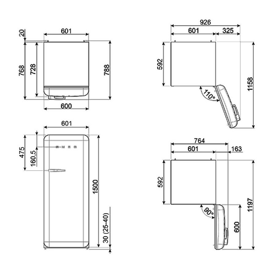 FAB28 Fridge with Freezer