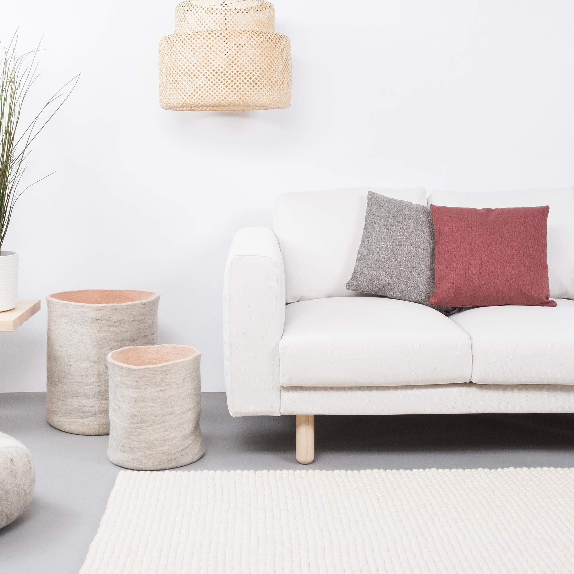 Linéa Felt Ball Rug rectangular