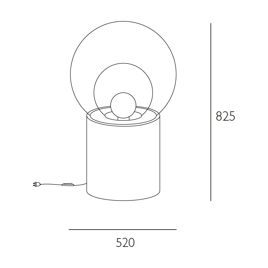 Boule High Floor Lamp Pedestal Marble