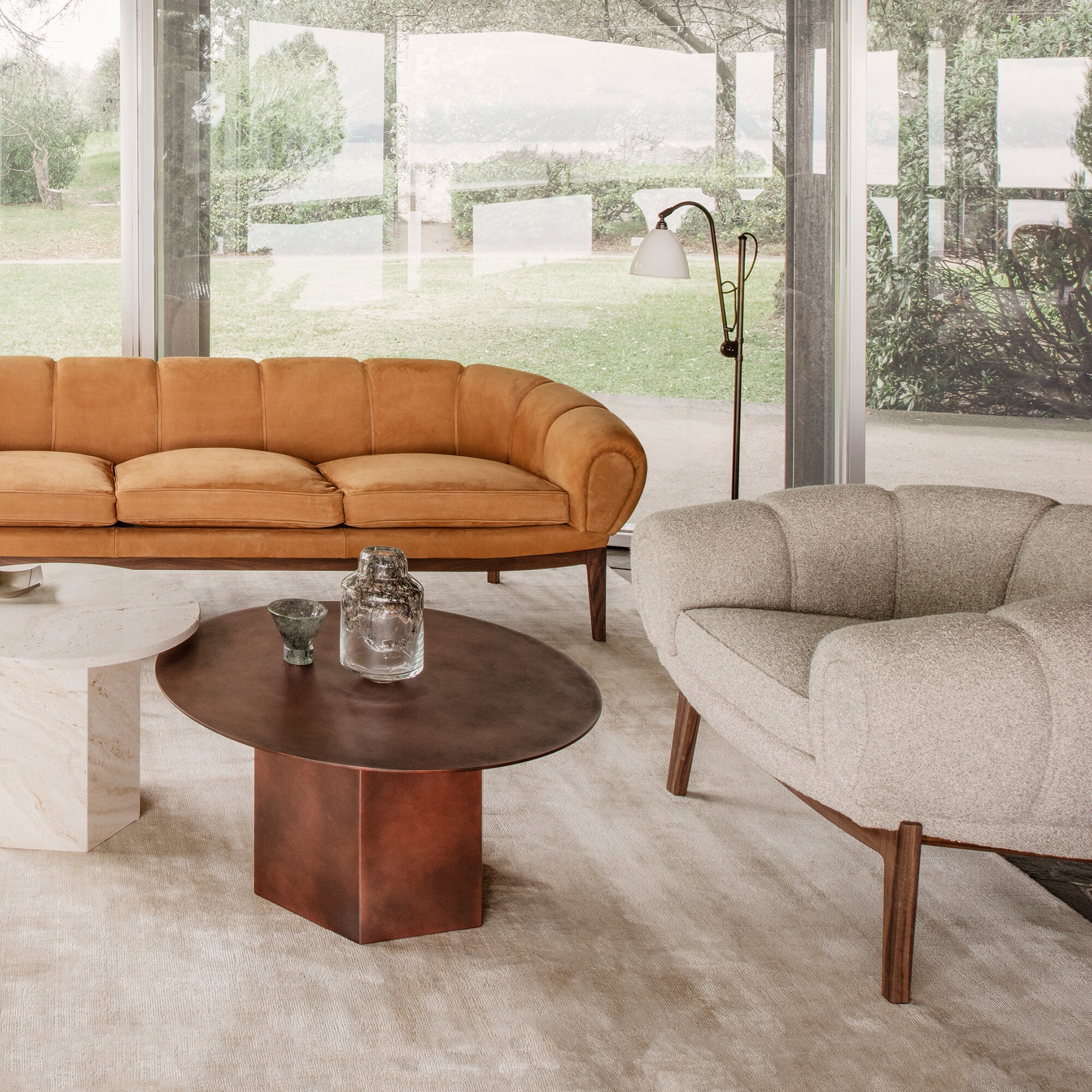 Croissant Sofa 3 Seater 230x88cm Leather