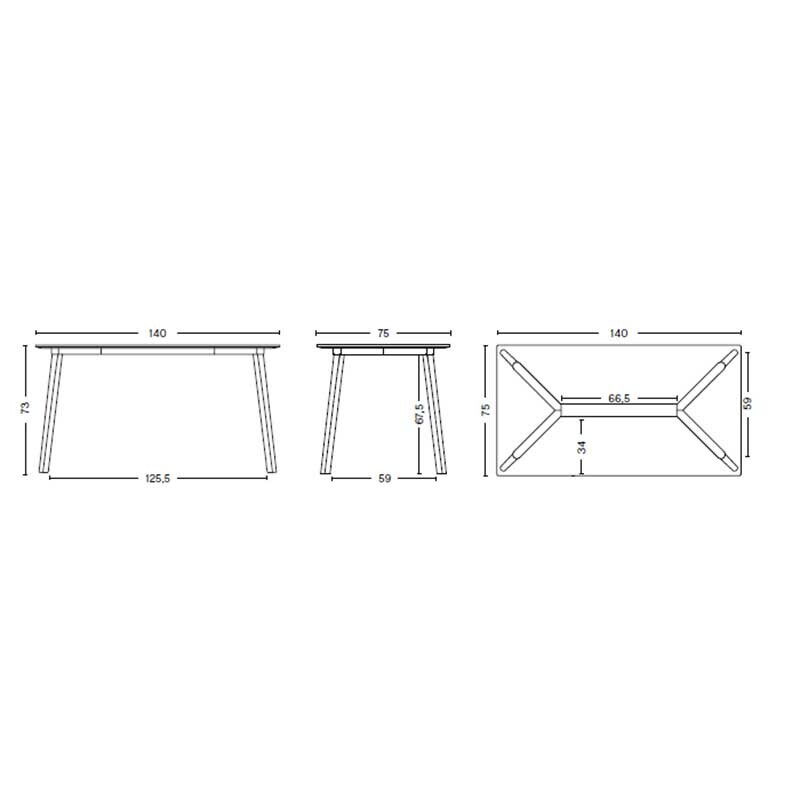 Copenhague Deux CPH210 2.0 Table 140x75cm