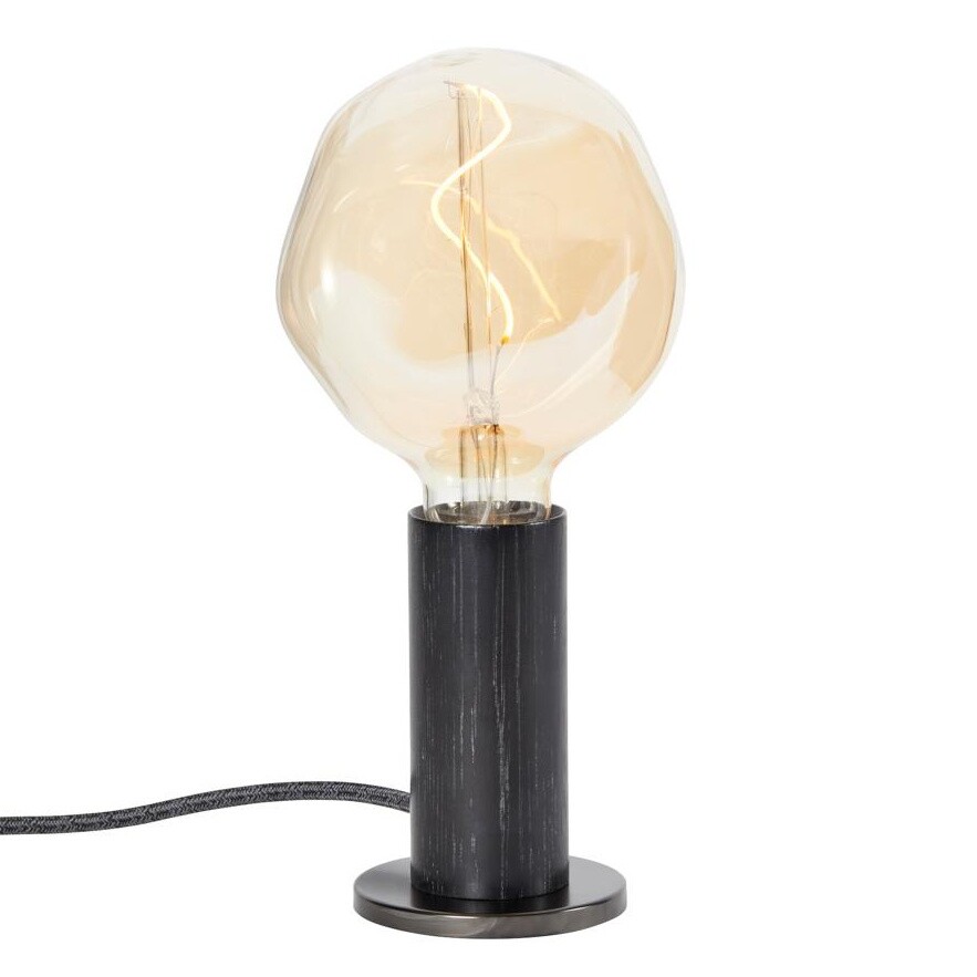 Blackened Oak Knuckle Table Lamp With Voronoi I LED E27 2W