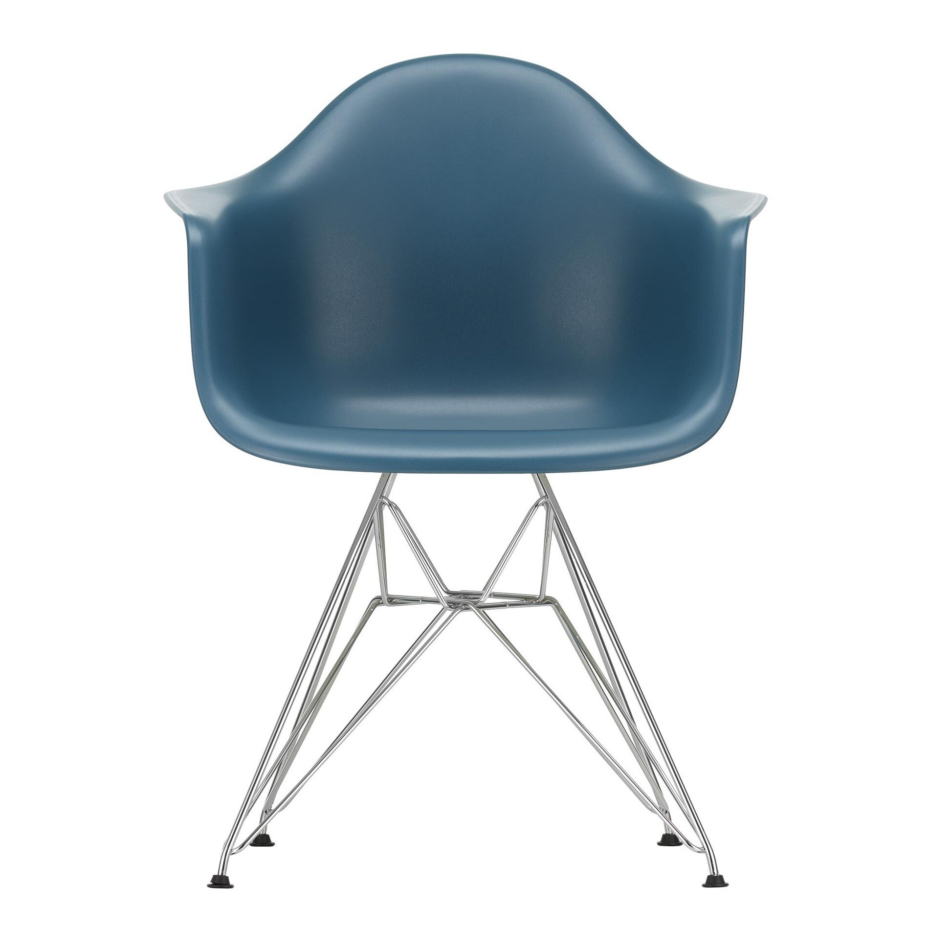 Eames Plastic Armchair DAR RE Chromed Base