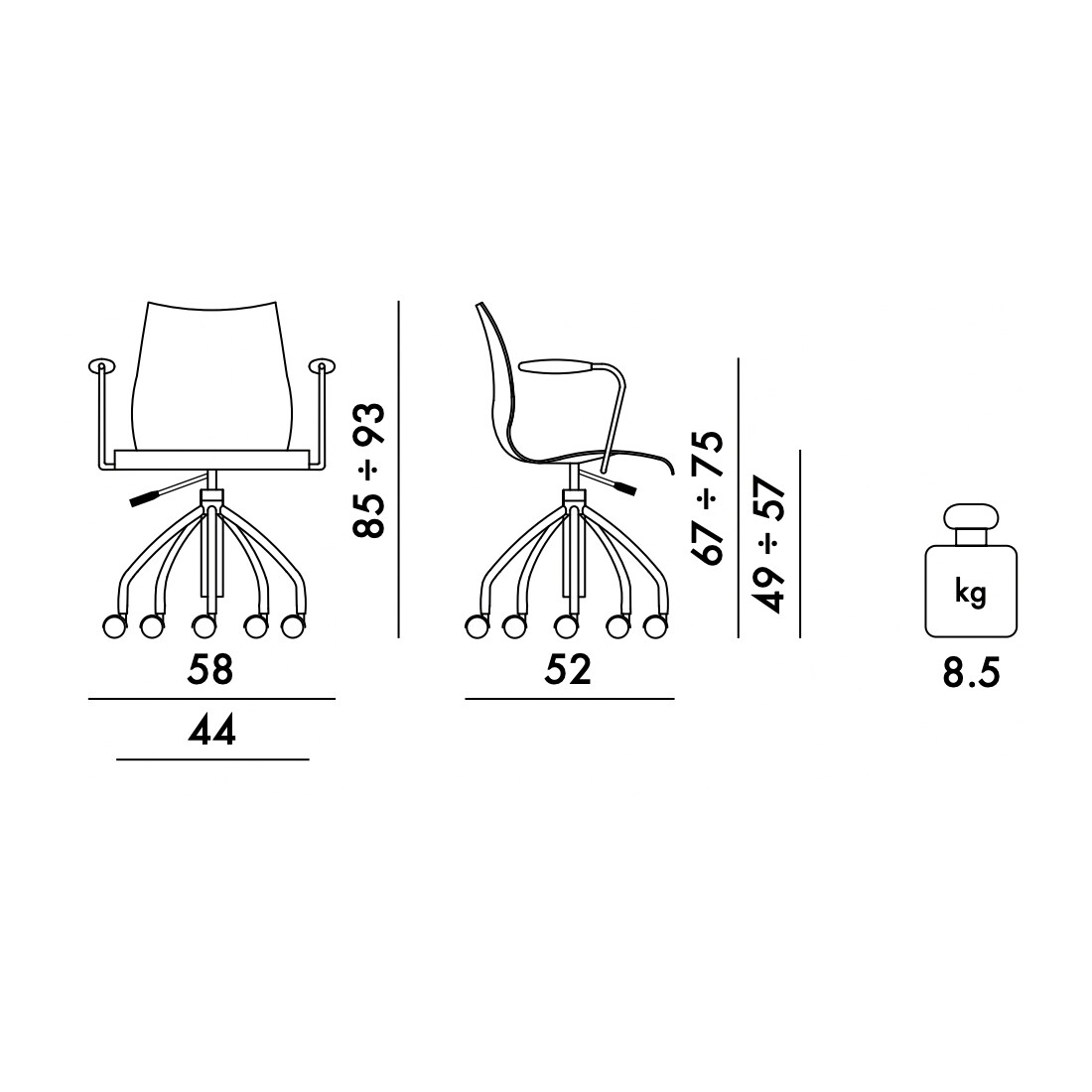 Maui Soft Noma Office Chair with Armrests