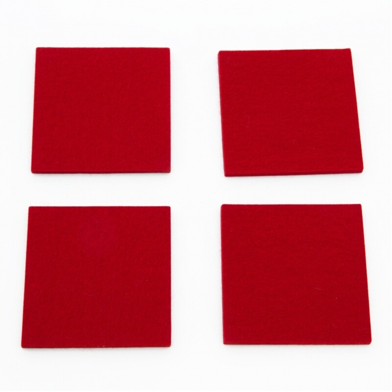 Glass Coaster Square Set of 4 9x9cm