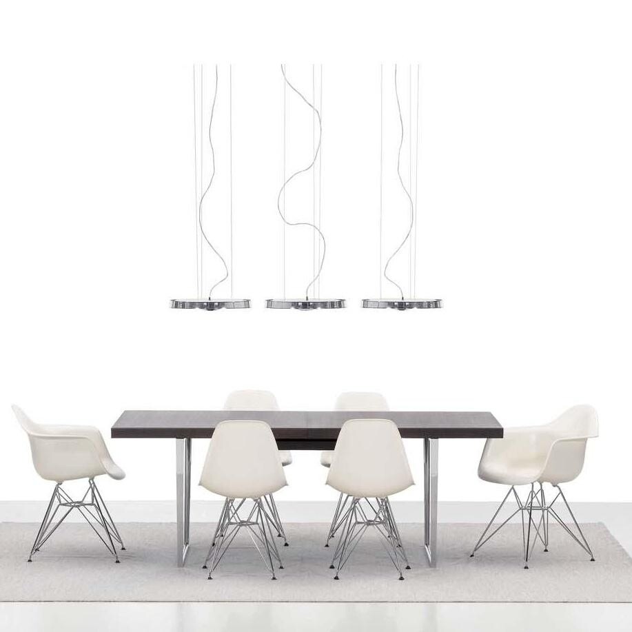 Eames Plastic Side Chair DSR Chromed Base Set of 4